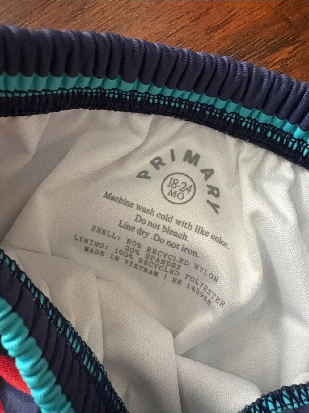 NWT Primary Stripe Reusable Swim Diaper - Navy & Multicolor